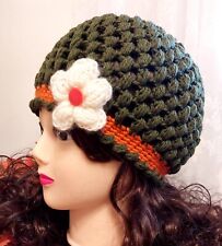 Berretto Capello Invernale Donna Ragazza Lana All'uncinetto Handmade Artigianale