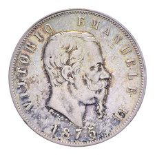 5 LIRE 1875 MILANO VITT