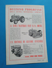 PUBBLICITA'  1953  TRATTRICE TRATTORE AGRICOLO FIAT 25 C DIESEL DATI TECNICI
