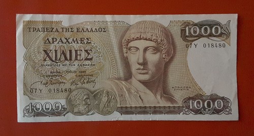 Banconota 1000 dracme 1987 - banconota,