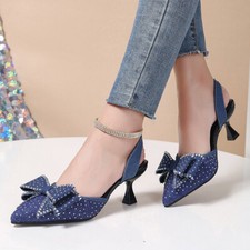 Sandali donna decolte sexy tacco a gattino punta slingback scarpe festa eleganti