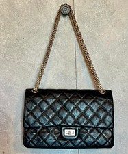Chanel 2.55 borsa misura grande in pelle invecchiata