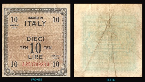 Cartamoneta dieci lire issued - dieci, _issued