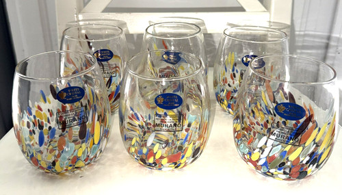 Set bicchieri vetro arte - set,