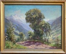 ::HEINRICH NOATH *1892 -1964 DIPINTO AD OLIO PRESSO GRINS PIANS TIROL AUSTRIA ALPI