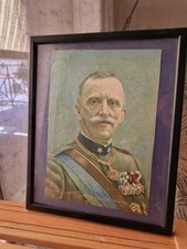 Stampa Fotografia Quadro Immagine Re Vittorio Emanuele III Savoia d'epoca 