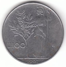 Moneta Italia 1967 100 Lire