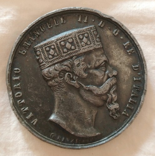 Medaglia piombo 1878 - 1878, vittorio
