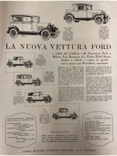 2 pubblicità d'epoca reclame foglio pubblicitario piena pagina intera Ford 1928
