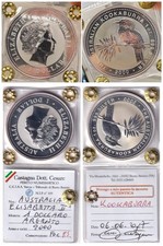 AUSTRALIA 1 dollaro 2000 UNC PROOF SILVER moneta d'argento Kookaburra Australia