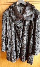 Giacca di Astrakan Nero - Taglia L - Con Collo Di Visone removibile