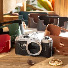 Custodia mezza fotocamera in vera pelle fatta a mano per Pentax MX