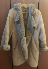 Montone Shearling colore sabbia, vintage TG 42