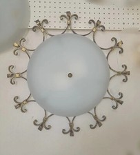 Plafoniera in ferro battuto rustica classica lampadario da soffitto 2 LUCI 60 cm