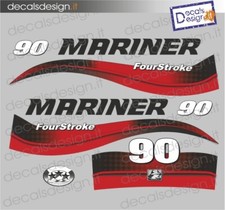 Adesivi motore marino fuoribordo Mariner 90 cv four stroke gommone barca decals