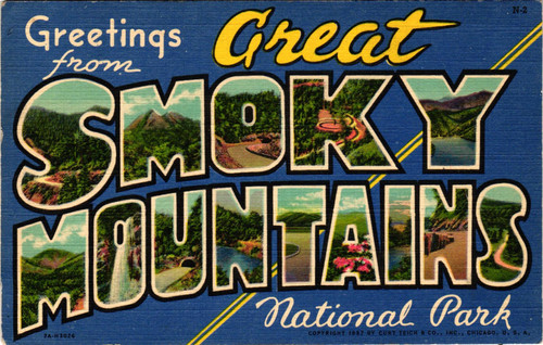 Block letter postcard - block,