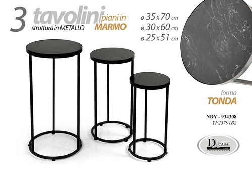 Set tavolini tondi colonne - tavolini,