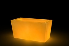 Cassetta Fioriera Luminosa Luce vaso resina moderna esterno/interno 80x40xh39 cm