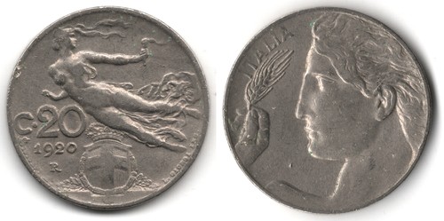 Italia centesimi 1920 - 20,