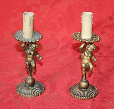 Abajour fusto in bronzo fuso coppia