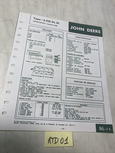Fiche technique moteur - , diesel