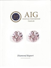 Coppia diamanti rosa taglio brillante 0,10 ct con certificato AIG sigillato