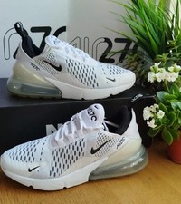 Nike Air Max 270 scarpe da ginnastica unisex bianche e nere UK-4