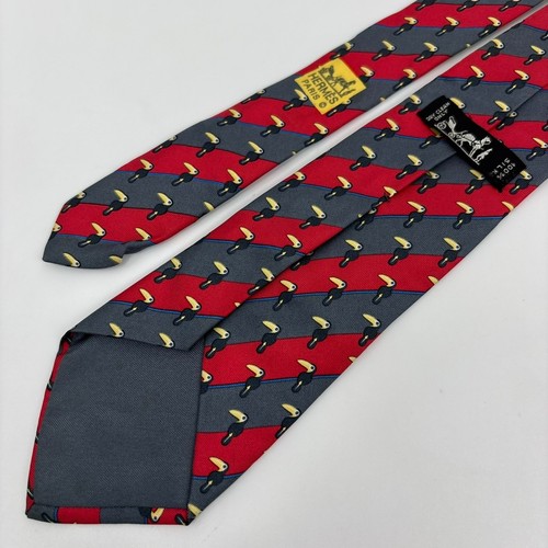 Cravatta hermès grigio rosso - cravatta,