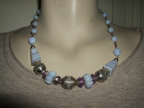 Collana calcedonio ametista - collana,