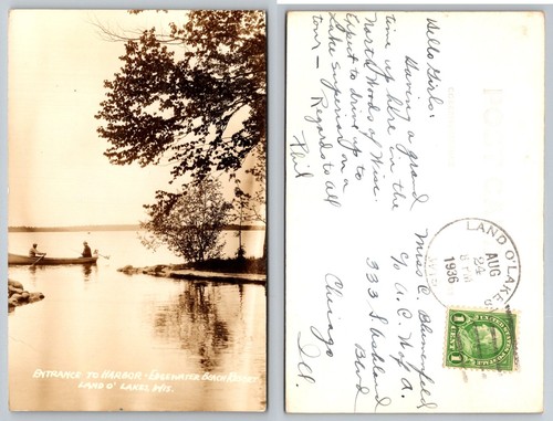 1936 rppc land lakes - o',