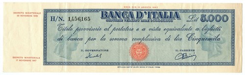 5000 lire titolo provvisorio - 5000,
