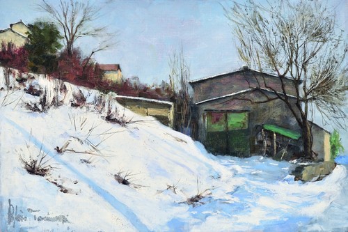 Dipinto olio tavola - dipinto, su
