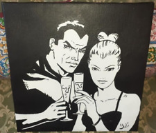 QUADRO TELA DIPINTO COPPIA FUMETTI NOIR DIABOLIK,EVA KANT WALL ART CANVAS woman