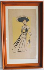 GEORGE GOURSAT SEM ANTICO POCHOIR LITOGRAFIA MATITA INTITOLATA SUZANNE ORLANDI