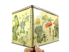VECCHIA SCATOLA DI LATTA IDEA REGALO IDEA ARREDO CAFFE OLANDESE ELEFANTE CIRCO
