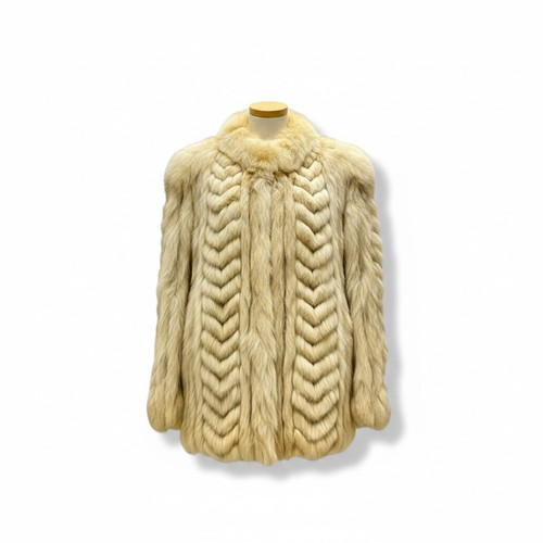 Elegante cappotto pelliccia - , di