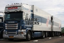 LKW Foto Scania R580 Kühlsattelauflieger Niederlande blau KEMPEN TRANSPOR #i6is