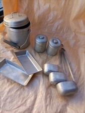 Serie Mestoli e contenitori in Alluminio latta cassa porta zucchero caffè acqua