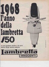 advertising Pubblicità-MOTO LAMBRETTA J50 DE LUXE 1968-SCOOTER ITALIANI EPOCA