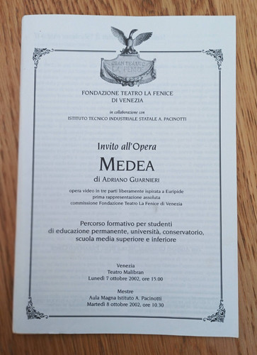 Invito all opera medea di - invito, all'opera: