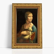 Quadro Dama con l’Ermellino |Q1222| Opera di Leonardo da Vinci stampata su tela