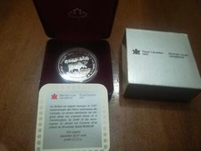 1 dollaro argento canada 1985 proof con cofanetto e cartellino