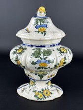 Ceramica Di Cerreto Sannita Vaso Con Coperchio Maiolica Policroma Con Data 1743