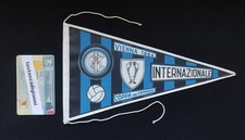 INTER Calcio INTERNAZIONALE Bandierina VIENNA 1964 Stoffa Stampa Fronte Retro