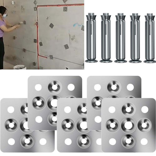 5pz clip parete acciaio - da, in