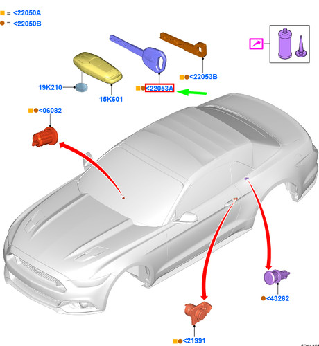 Clé ford mustang - clé, 5324724