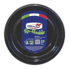Piatti Fondi Reusable Neri da