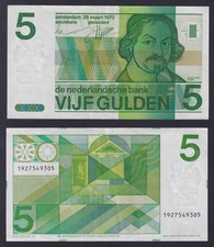 Banconota Olanda 5 gulden 1973