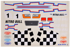 Foglio decorativo 1:10 Nitro Bull Decor adesivo Stadium Truck Monster Carson 69159