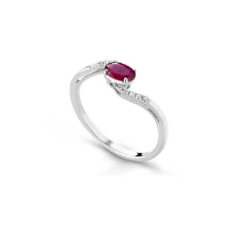 18k white gold solitaire - white, ring
